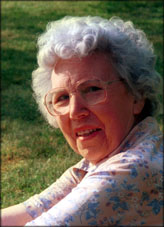 Vi around 81 years old relaxing in a neighbours garden on Givons Grove