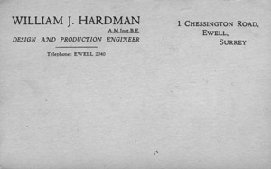 Design + Production Engineer promotional postcard